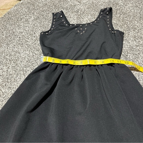 Poof Couture Womens A Line Dress Black  Studs Stretch Scoop Neck Sleeveless L - Picture 4 of 11